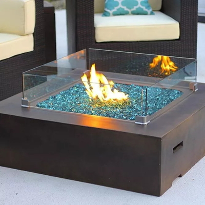 Zwart Vierkant het Gasterras op hoge temperatuur Heater Fire Table van het Kleurenmetaal