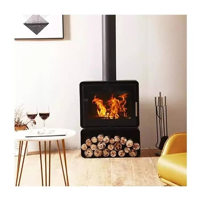 Het binnen Houten Brandende Fornuis van Heater Matt Black Freestanding Steel Fireplace