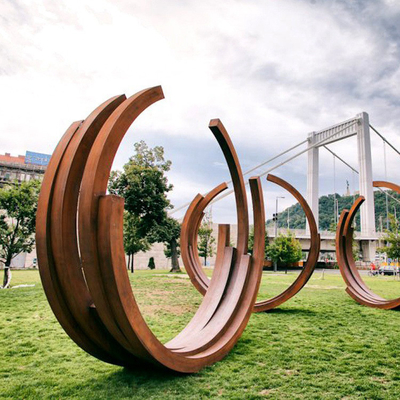 Groot Rustiek Ring Corten Steel Sculpture Abstract-Metaal Art Sculptures