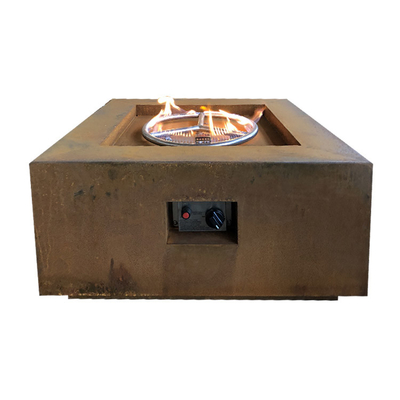 Vierkante Terrasopen haard Openluchtheater corten steel gas fire Pit Table