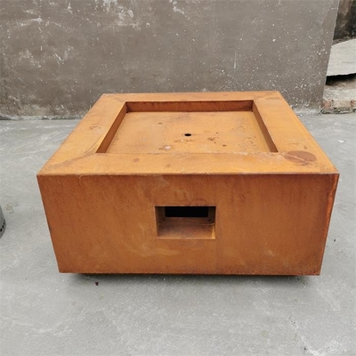 Vierkante Terrasopen haard Openluchtheater corten steel gas fire Pit Table