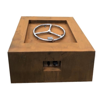 Vierkante Terrasopen haard Openluchtheater corten steel gas fire Pit Table
