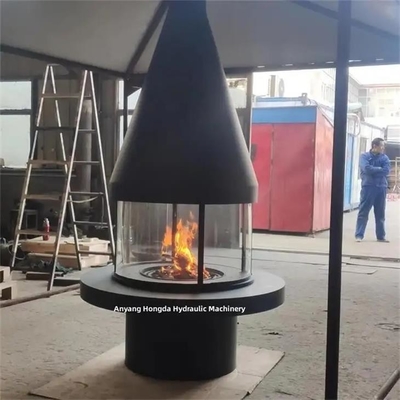 Het westelijke Houten Brandende Fornuis van de Stijl Centrale Muur Opgezette Hangende Open haard met Glas