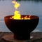 Houten Brandende het Staalbrand Pit Bowl For Outdoor Camping van Hemisfeercorten