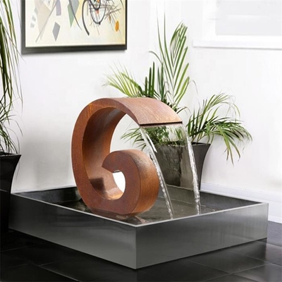 Nummer 6 de Gevormde Corten-esthetische plattelander van de het Waterfontein van het Staalbeeldhouwwerk
