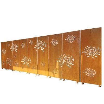 Van de het Staallaser van Rusty Metal Garden Ornaments Corten van het chrysantenpatroon de Besnoeiingscomités