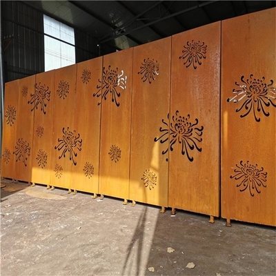 Van de het Staallaser van Rusty Metal Garden Ornaments Corten van het chrysantenpatroon de Besnoeiingscomités