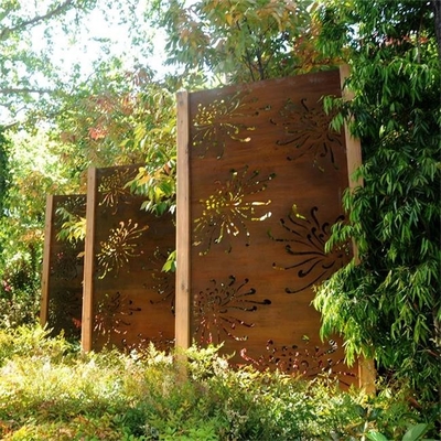 Van de het Staallaser van Rusty Metal Garden Ornaments Corten van het chrysantenpatroon de Besnoeiingscomités